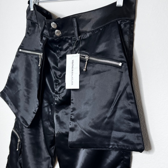 NWT Youths In Balaclava Black Nylon Cargo Cropped Pants in Mens Sz XL - Picture 2 of 13